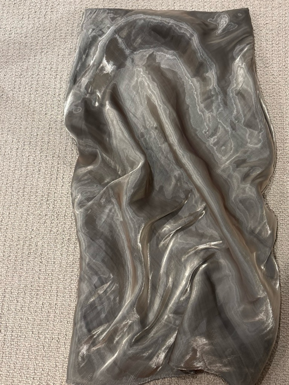 Anthropologie Sheer Metallic Maxi Skirt - Silver